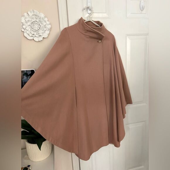 VTG Bonders Dusty Rose Pink Wool Flare Cape - Picture 8 of 16